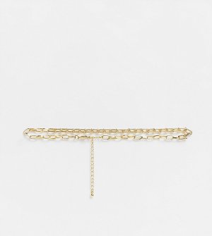 Эксклюзивное золотистое ожерелье-чокер из цепочек -Золотистый DesignB London Curve