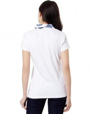 Поло U.S. POLO ASSN. Split-Neck Rose Print Shirt, белый