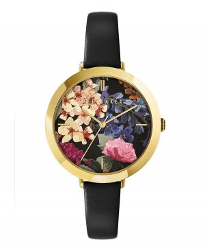 Женские часы Ammy с цветочным принтом, черный кожаный ремешок, 37,5 мм , Ted Baker