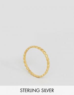 Узкое позолоченное кольцо Dogeared. Цвет: золотой
