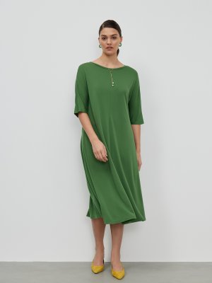 Платье трикотажное с коротким рукавом Lalis. Цвет: зеленый
