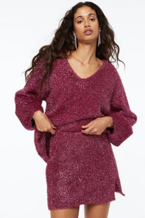 Блестящий свитер , темно-розовый H&M
