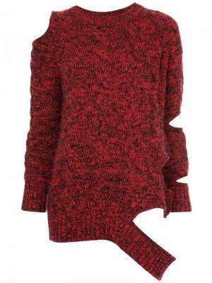 Трикотажный свитер с вырезной деталью Zoe Jordan. Цвет: красный