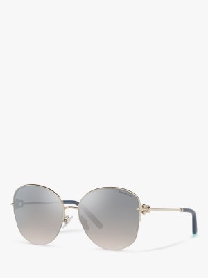 Женские солнцезащитные очки TF3082 в форме подушки, бледно-золотой/синий, зеркальный Tiffany & Co