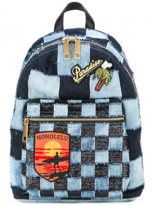 Джинсовый рюкзак лоскутного кроя Biker Marc Jacobs. Цвет: синий
