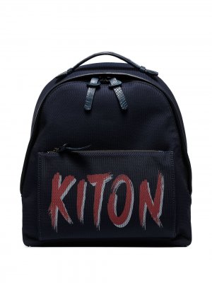 Рюкзак с логотипом Kiton. Цвет: синий