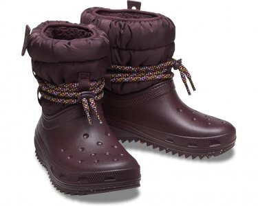 Ботинки Classic Neo Puff Luxe Boot, цвет Dark Cherry Crocs