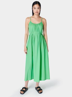 Летнее платье с бретелями Explore, сияющий зеленый цвет Sweaty Betty