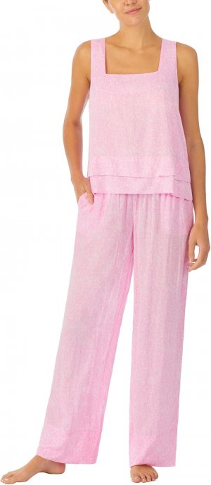 Пижамный комплект с укороченными майками и длинными брюками , цвет Pink Animal Sanctuary