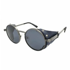 Солнцезащитные очки TR9042, круглые, оправа: металл, поляризационные, серебряный Richard. Цвет: синий