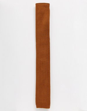 Бежевый трикотажный галстук -Коричневый Topman