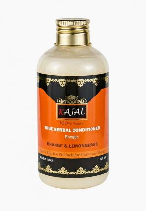 Кондиционер для волос Kajal Тонизирующий травяной  Апельсин и Лемонграсс, 200 мл. Цвет: бежевый