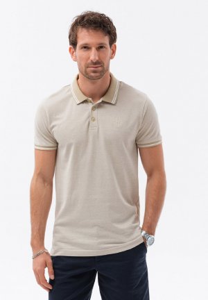 Рубашка-поло WITH CONTRASTING COLLAR , цвет sand melange Ombre