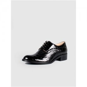 Женская обувь, G. Benatti, туфли, модель Броги, размер 36, лак, черный цвет, рисунок крокодил Gianmarco Benatti. Цвет: черный