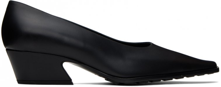 Черные туфли на каблуке из техекса Bottega Veneta