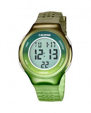 Часы K5841/4 Color Splash Green с резиновым покрытием , зеленый Calypso