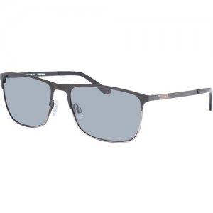 Солнцезащитные очки , прямоугольные, оправа: металл, поляризационные, для мужчин, черный Jaguar. Цвет: серый