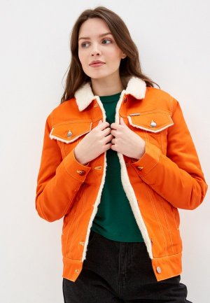 Куртка джинсовая Dasti. Цвет: оранжевый