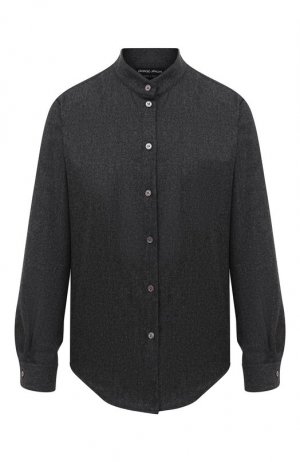 Шерстяная рубашка Giorgio Armani. Цвет: серый