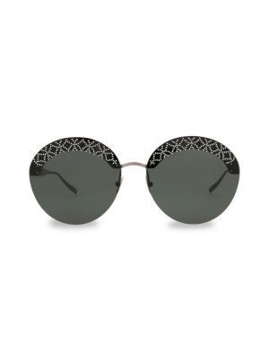 Круглые солнцезащитные очки Alaia 61MM , цвет Ruthenium Alaïa