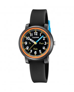 Резиновые часы K5827/6 Digitana с черным ремешком , черный Calypso