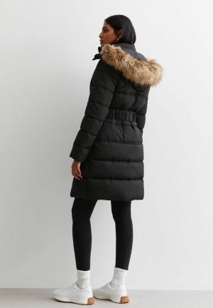 Зимнее пальто Belted , черный New Look