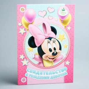 Обложка для свидетельства о рождении , розовый Disney. Цвет: розовый
