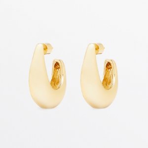 Серьги-кольца Small Plain, золотистый Massimo Dutti