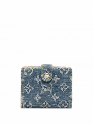 Обложка для блокнота из денима Louis Vuitton. Цвет: синий