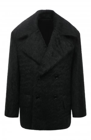 Пальто из шерсти и хлопка Bottega Veneta. Цвет: зелёный