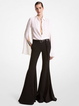 Шерстяные брюки Joplin с расклешенным низом, черный Michael Kors
