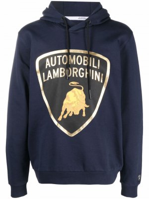Худи с логотипом Automobili Lamborghini. Цвет: синий