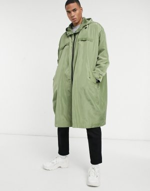 Зеленая куртка-парка из легкого хлопка в стиле oversized -Зеленый цвет ASOS DESIGN