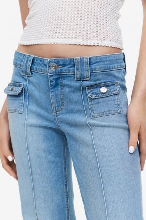 Расклешенные джинсы с низким карго , синий H&M