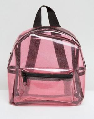 Прозрачный рюкзак с блестками Missguided. Цвет: розовый