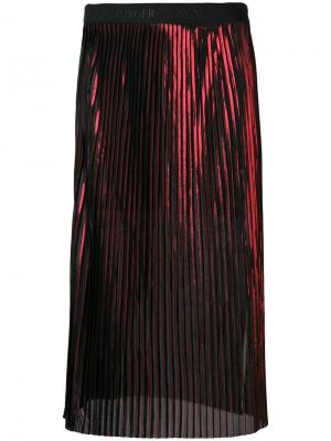 Полупрозрачная плиссированная юбка миди By Malene Birger. Цвет: чёрный