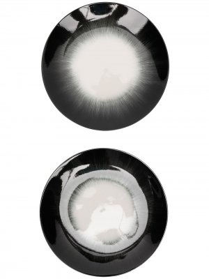 Комплект из двух фарфоровых тарелок Ann Deumelemeester X Serax. Цвет: черный