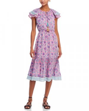 Платье миди в крестьянском стиле Eva , цвет Purple Bell