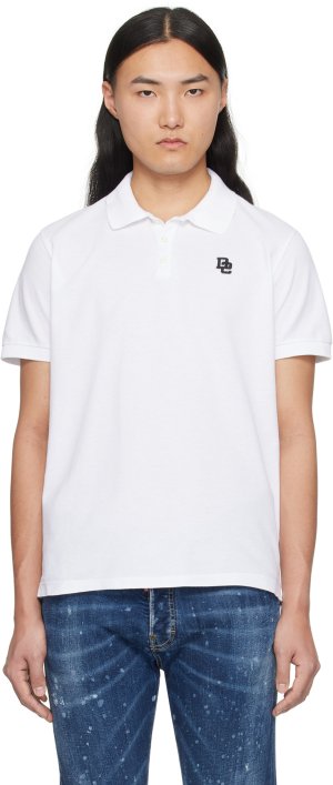 Белая футболка-поло для тенниса Dsquared2