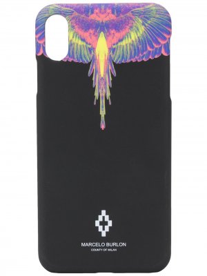 Чехол для iPhone XS Max с принтом Wings Marcelo Burlon County of Milan. Цвет: черный