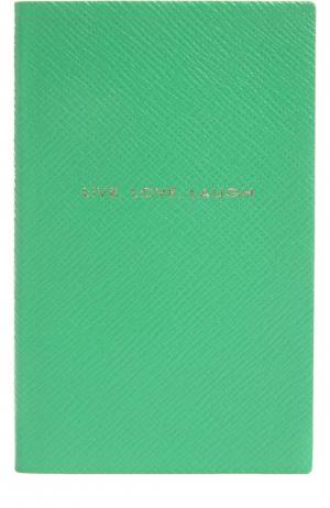 Записная книжка Smythson. Цвет: зеленый