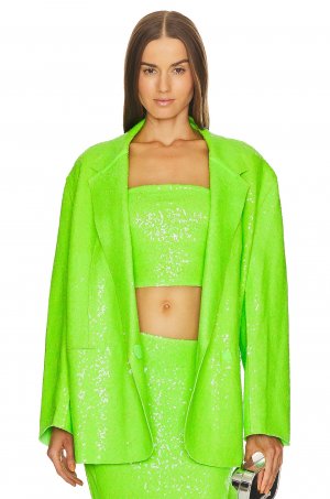 Куртка Sequin Oversized Double Breasted, цвет Neon Green Norma Kamali