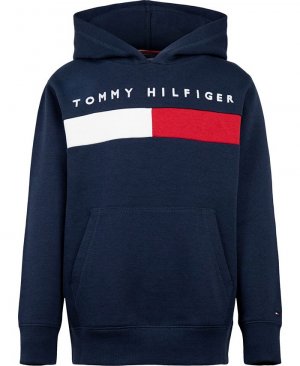 Толстовка с капюшоном и пуловером взорванным флагом, синий Tommy Hilfiger
