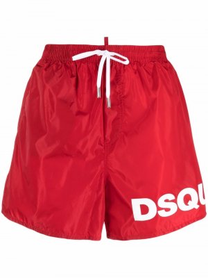 Drawstring logo-print swim shorts Dsquared2. Цвет: красный