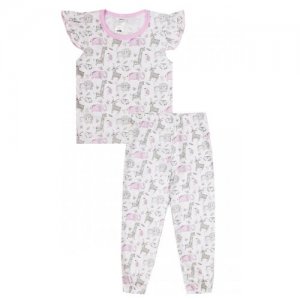 2810663 Пижама: футболка, брюки КотМарКот, (размер 92, цвет Белый) KotMarKot. Цвет: розовый/белый