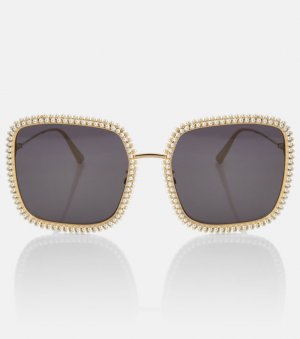 Квадратные солнцезащитные очки missdior s2u с украшением , золото Dior Eyewear