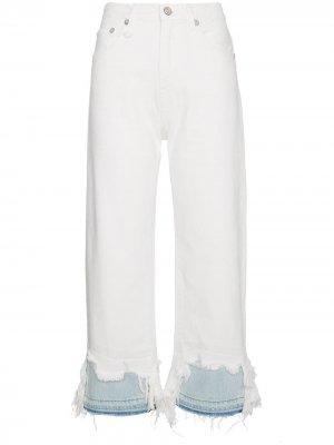 Укороченные джинсы Camille с высокой талией R13. Цвет: белый