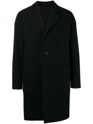 Однобортное пальто Mauro Grifoni. Цвет: черный