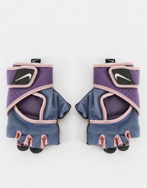 Фиолетовые женские перчатки для занятий фитнесом Premium-Фиолетовый цвет Nike