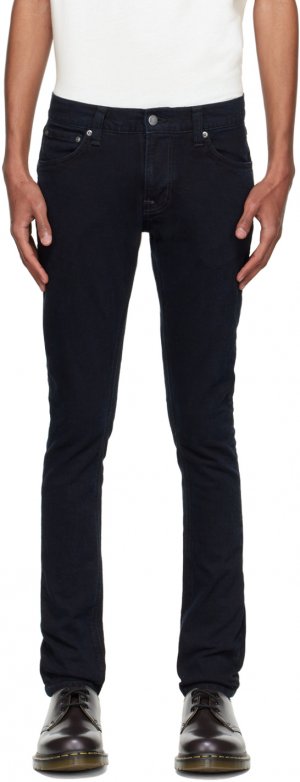Темно-синие узкие зауженные джинсы Terry Nudie Jeans